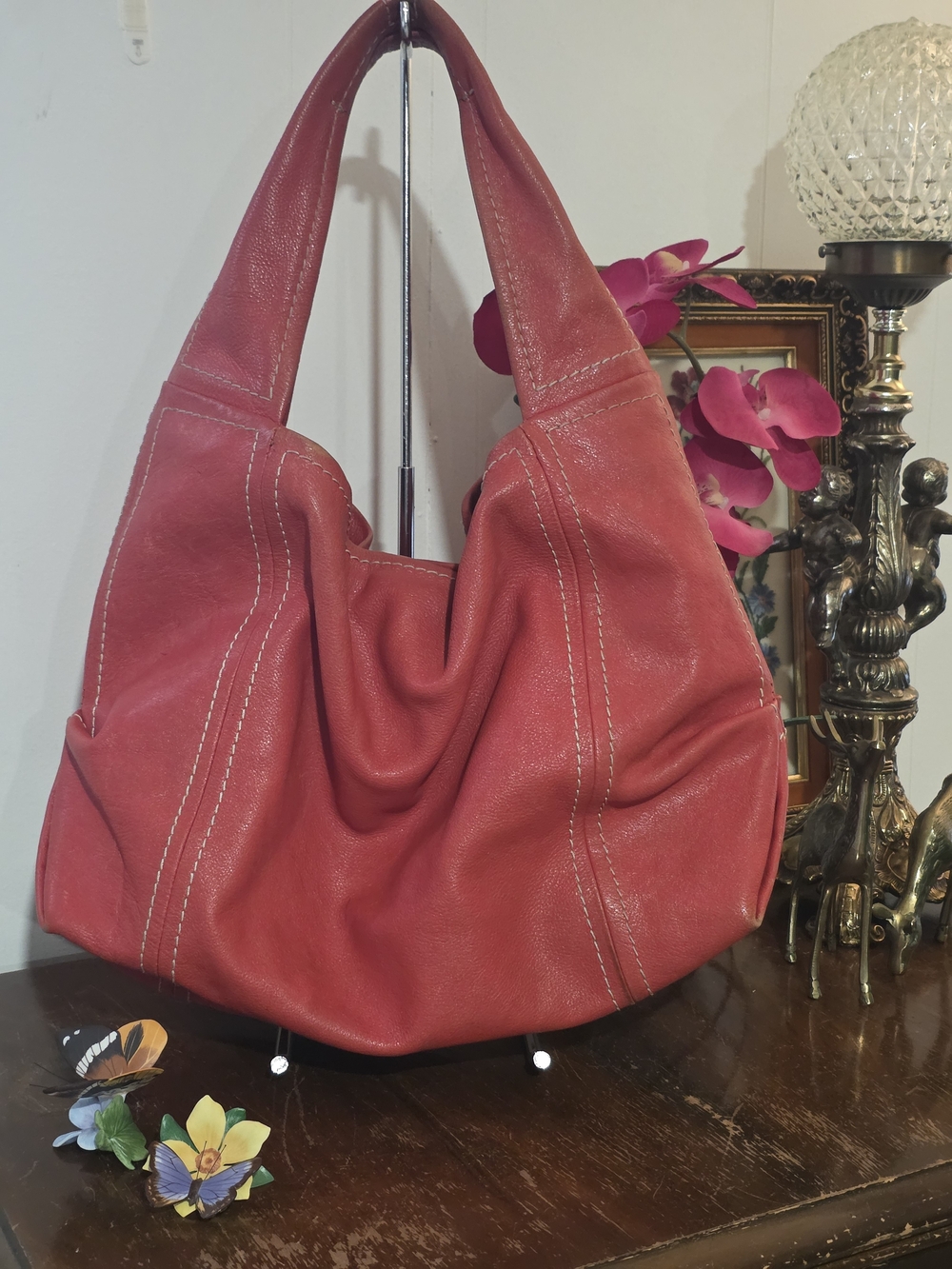 Y2K Maxx New York Red Women's Leather Hobo Shoulder Bag